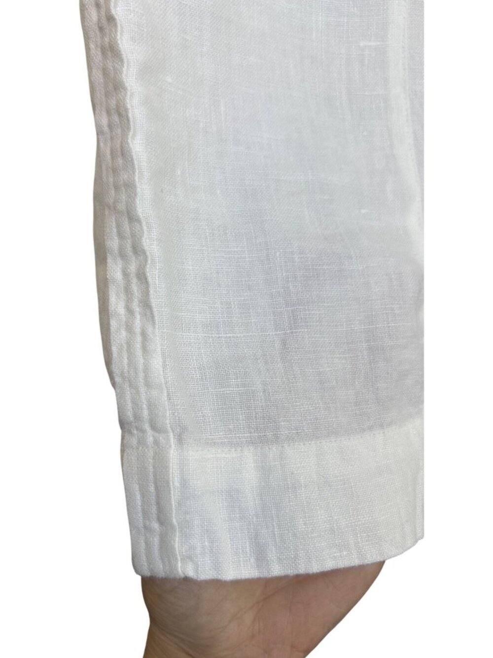 Talbots Irish Linen Cropped Pants Women's 18W White Drawstring Waist Resortwear - Picture 9 of 16